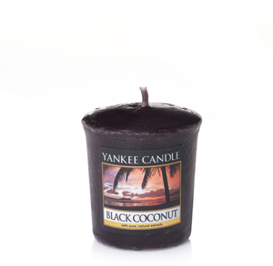 Yankee Candle, Black Coconut, sampler, candele profumate, profumi, regalo, colori, candele americane, cocco, palma, nero