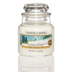 Yankee Candle, clean cotton, giara piccola, candele profumate, profumi, regalo, colori, candele americane