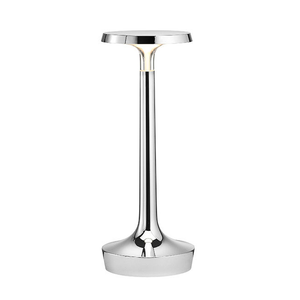 Flos Bon Jour Unplugged lampada ricaricabile da tavolo design cromo