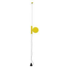 Carica l&#39;immagine nel visualizzatore di Gallery, Flos Ok giallo sospensione con tirante in acciaio a LED design minimal moderno
