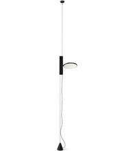 Carica l&#39;immagine nel visualizzatore di Gallery, Flos Ok nero sospensione con tirante in acciaio a LED design minimal moderno