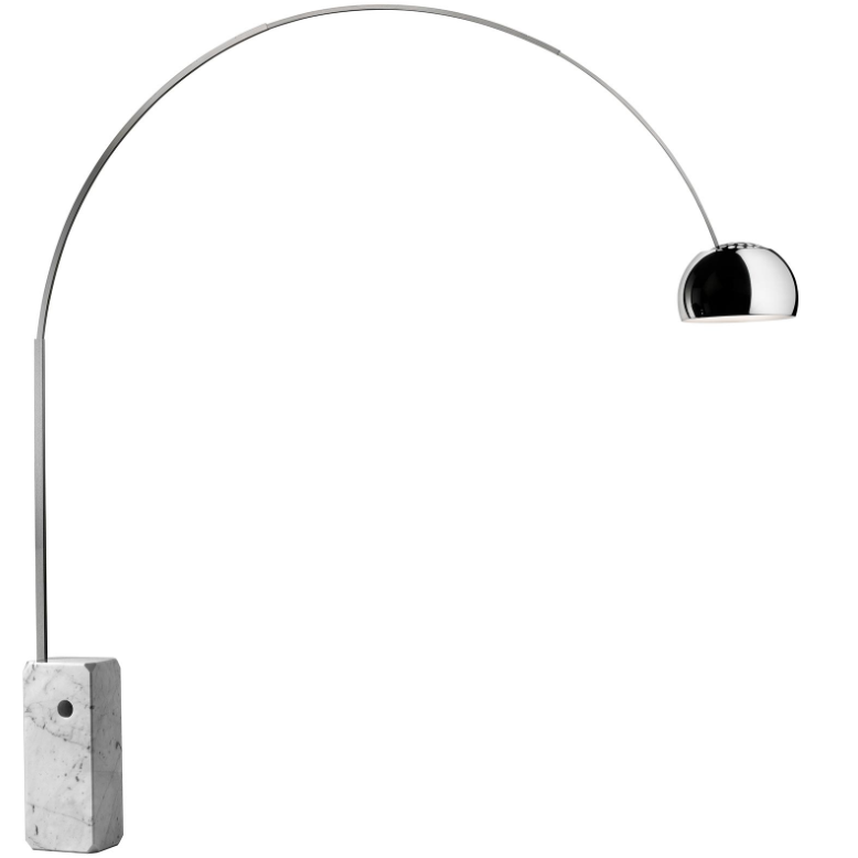 Lampada da terra Flos Arco alogena marmo di carrara