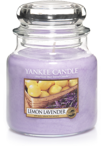 Yankee Candle, Lemon Lavender, giara media, candele profumate, profumi, regalo, colori, candele americane, limone, lavanda