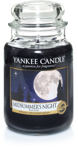 Yankee Candle, Midsummers Night, giara grande, candele profumate, profumi, regalo, colori, candele americane, nero, uomo, luna