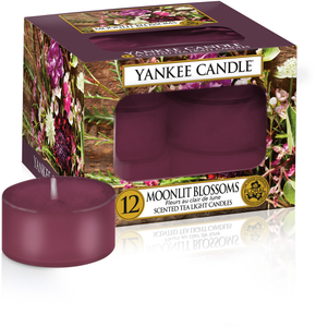 Yankee Candle, Moonlit Blossoms, tea light, candele profumate, profumi, regalo, colori, candele americane, fiori