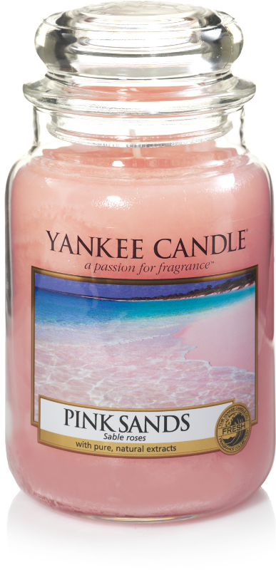 Yankee Candle, Pink Sands, rosa, mare, spiaggia, giara grande, candele profumate, profumi, regalo, colori, candele americane 