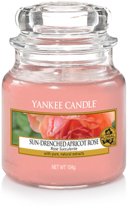 Yankee Candle, Sun-Drenched Apricot Rose, rosa, giara piccola, candele profumate, profumi, regalo, colori, candele americane 