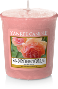 Yankee Candle, Sun-Drenched Apricot Rose, rosa, sampler, candele profumate, profumi, regalo, colori, candele americane 