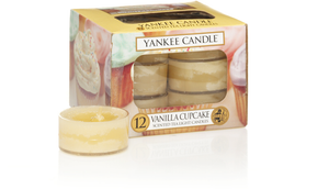 Yankee Candle, Vanilla Cupcake, tea light, candele profumate, profumi, regalo, colori, candele americane