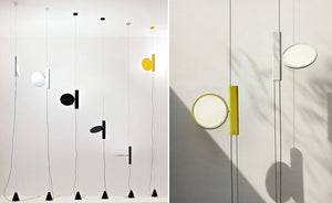 Flos Ok cromo sospensione con tirante in acciaio a LED design minimal moderno luce calda